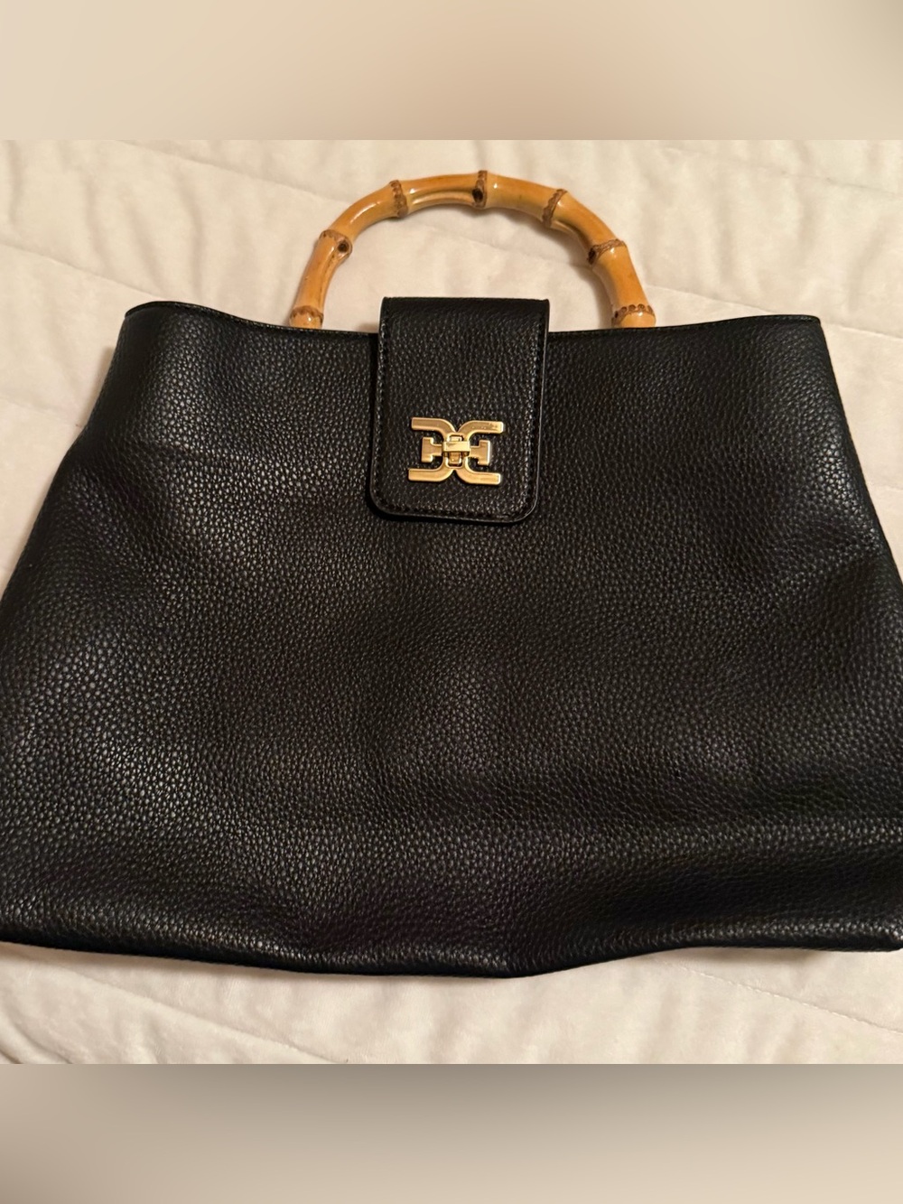 Sam Edelman Black Lois handbag crossbody bamboo handles new with tags. NWT